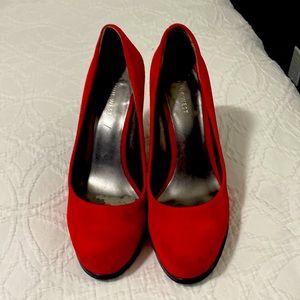 Red bone west platform heels